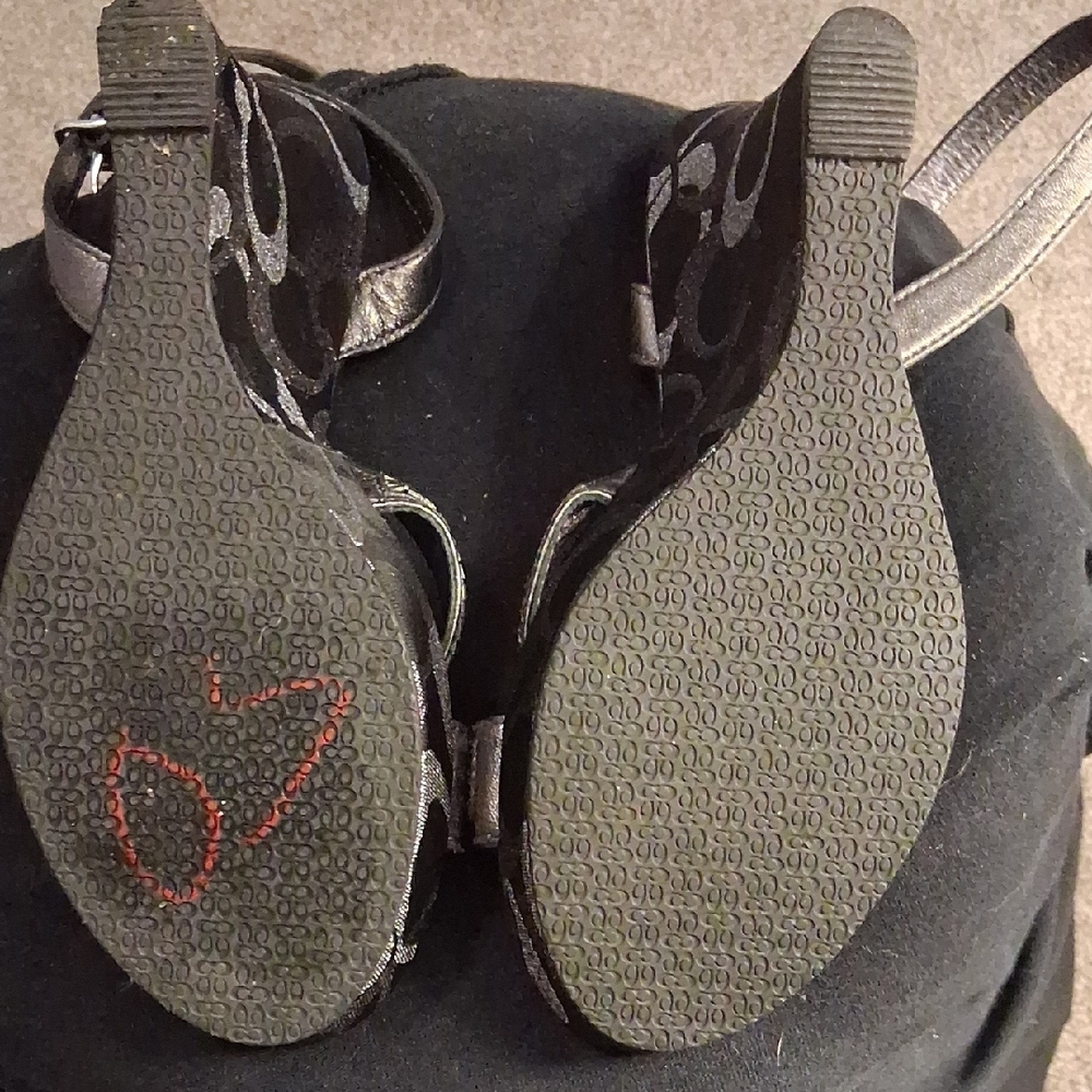 Coach Green and Silver Strappy Sandals - Picture 8 of 8